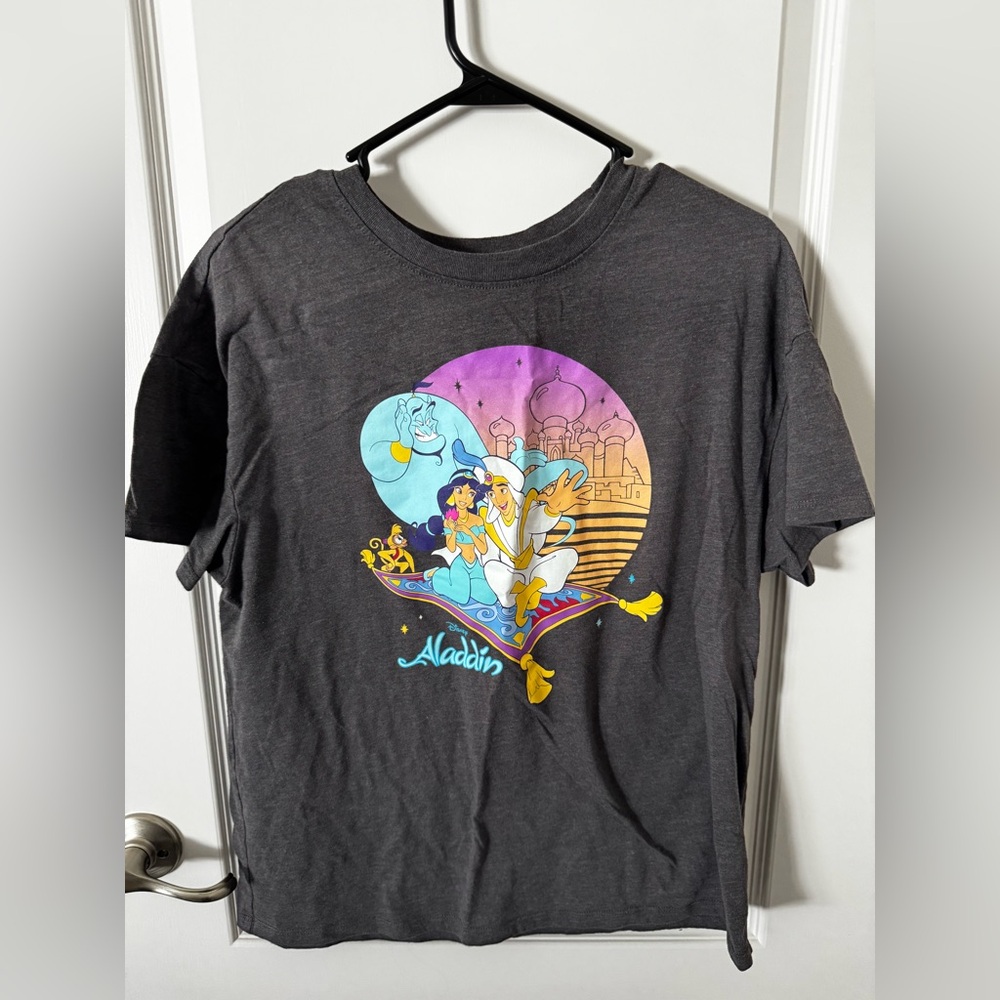 Disney Gray Short Sleeve Tee with Whimsical Graphic